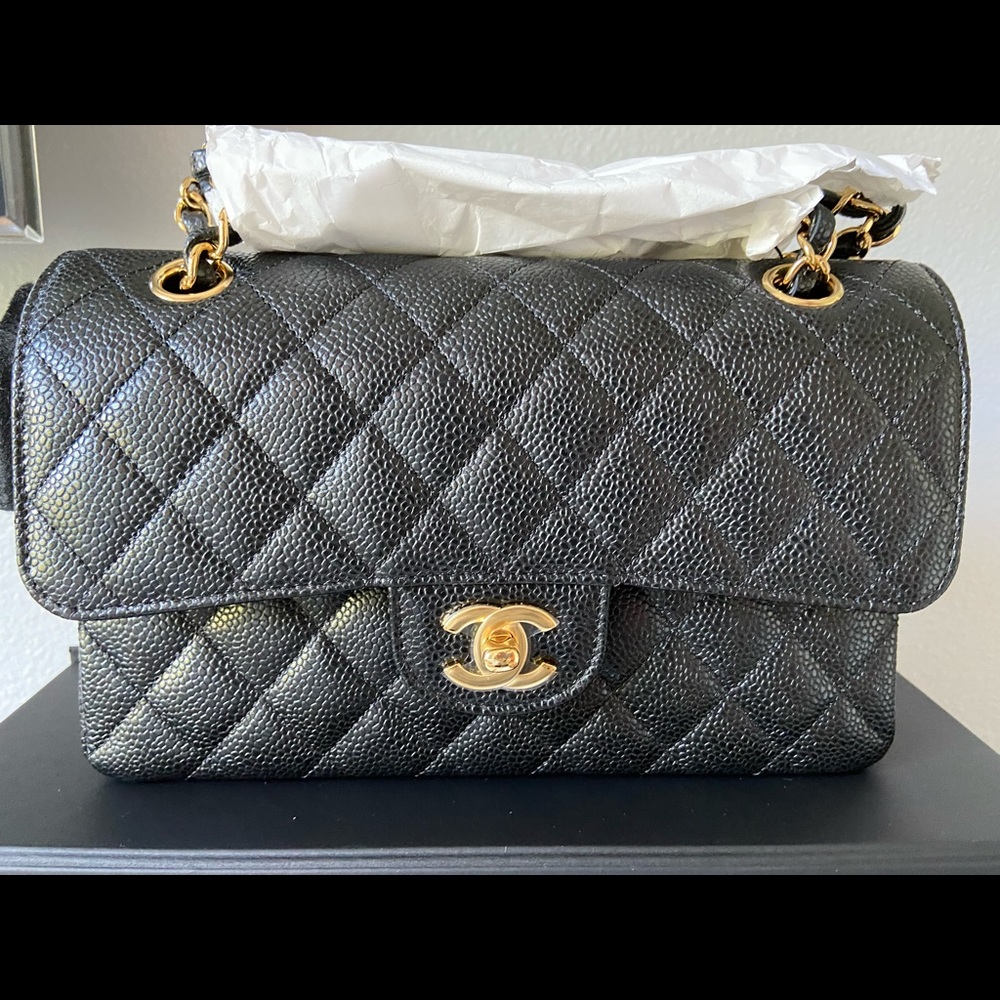 Chanel Small Double Flap Caviar Black